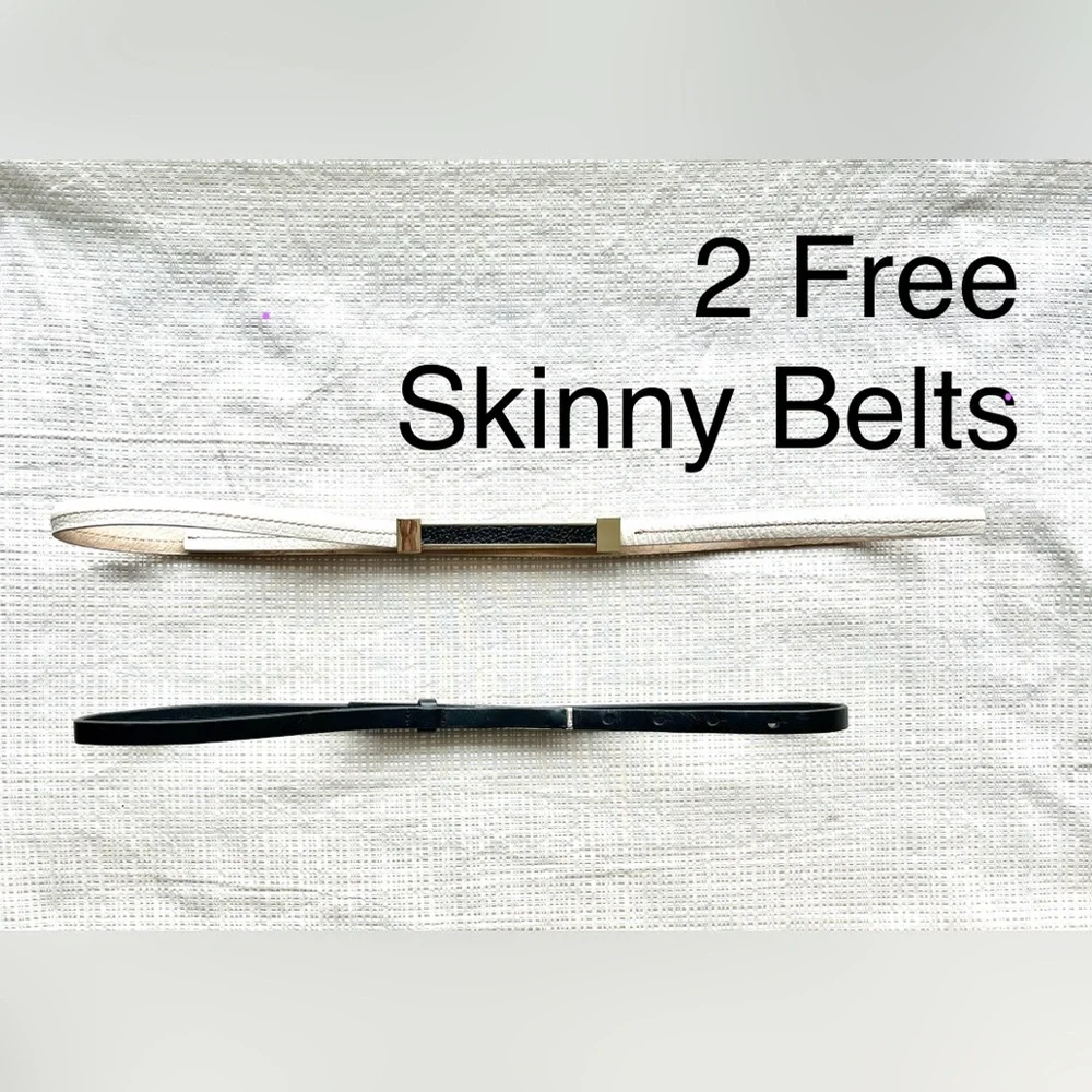 Lot of 5 Black Corset Belts Skinny Wide Belts Black Patent Leather Rope Belt